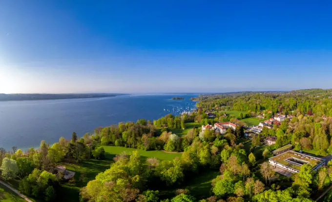 Schloss Possenhofen Castle at Lake Starnberg, Bavaria, Germany.