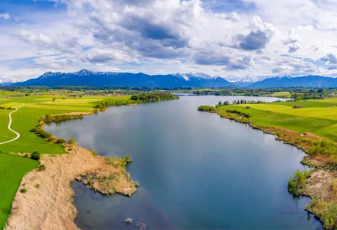 View at the Riegsee Lake in Bavaria, Germany