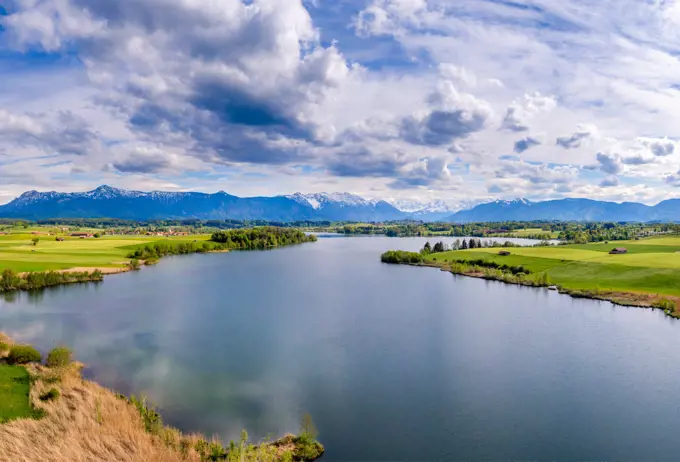 View at the Riegsee Lake in Bavaria, Germany