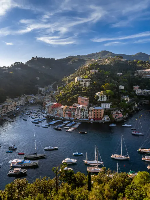 View at port in Portofino, Italy