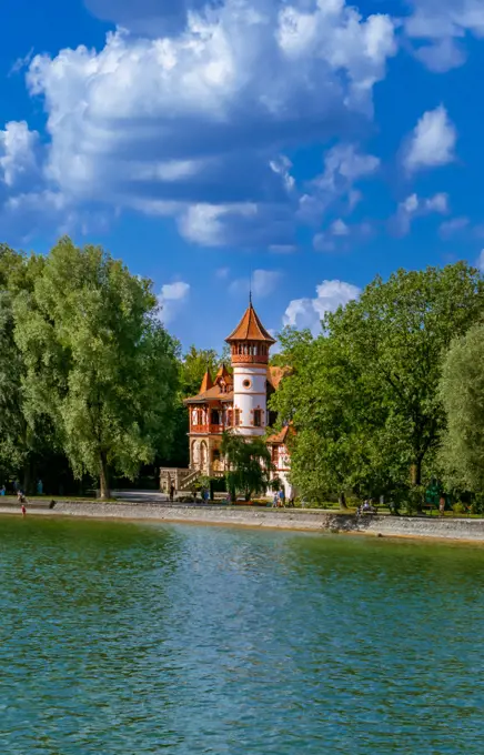 Little Castle in Herrsching at Ammersee, Lake Ammer, Bavaria, Germany