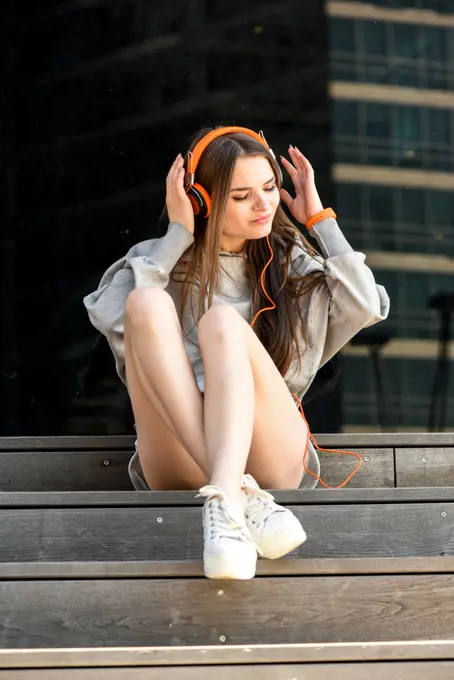 Young, attractive woman with headset (model-released)