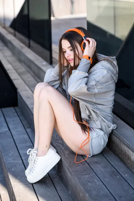 Young, attractive woman with headset (model-released)