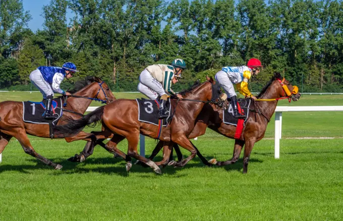 Horse racing in Munich Daglfing, Bavaria, Germany