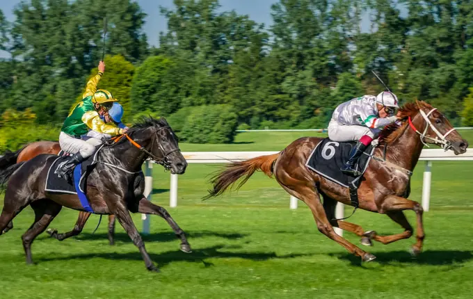 Horse racing in Munich Daglfing, Bavaria, Germany