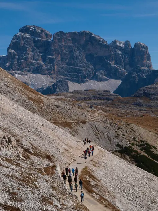 The Tre Cime, Dolomites, South Tyrol, Italy, Die Drei Zinnen;The Tre Cime, Dolomites, South Tyrol, Italy