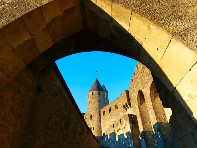Medieval fortified city Carcassonne, France, Languedoc Roussillon, Carcassonne