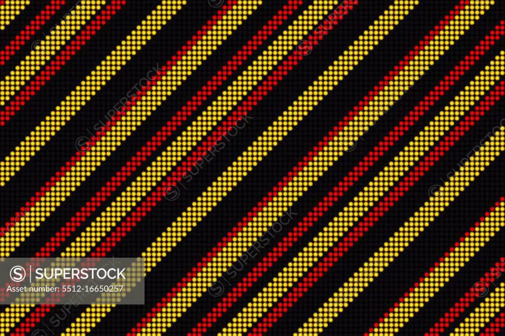 Digitally generated cool linear pattern in black red and yellow