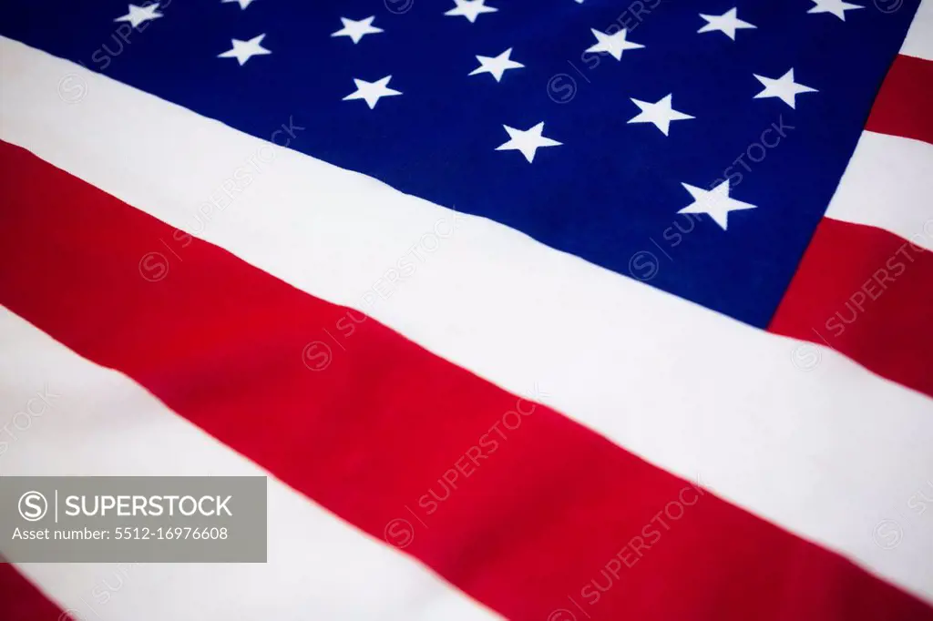 High angle view of national American flag