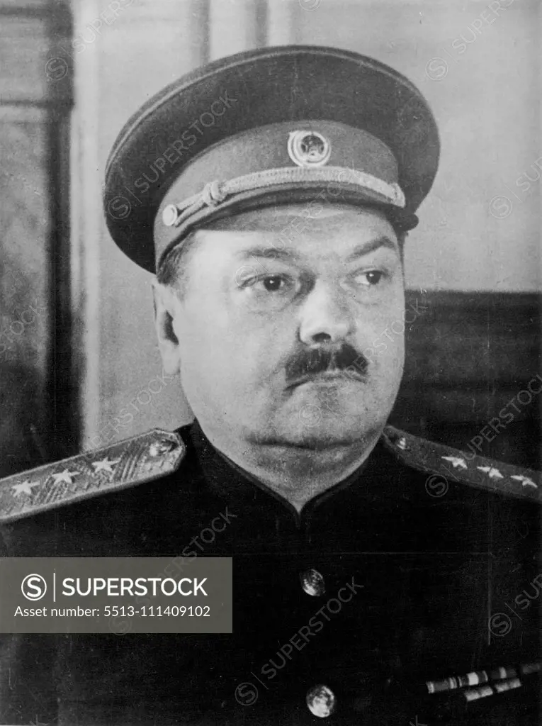 General A.A. Zhdanov -- A portrait of the 49-year-old Chairman of the Leningrad Soviet, Vice-chairman of the Nationalities' Council and Vice-Commissar for Internal Affairs. Andrei Alexandrovich Zhdanov was born at Kalinin, the son of a school inspector; he took his university degree at Leningrad, joined the then small Bolshevik Party at the age of 17. March 24, 1948. (Photo by Pictorial Press).