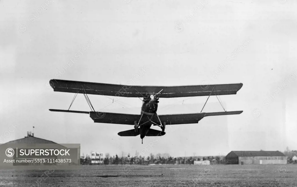 Curtiss Tanager Wins Guggenheim Trophy -- The Tanager in flight. Note slotted wings. Curtiss Tanager, built by the Curtiss Aeroplane and Motor Company, was awarded $100,000 prize, January 6th in the Guggenheim safe aircraft competition. Its floating ailerons eliminate dreaded Tailspin. January 6, 1930. (Photo by P & A Photos).