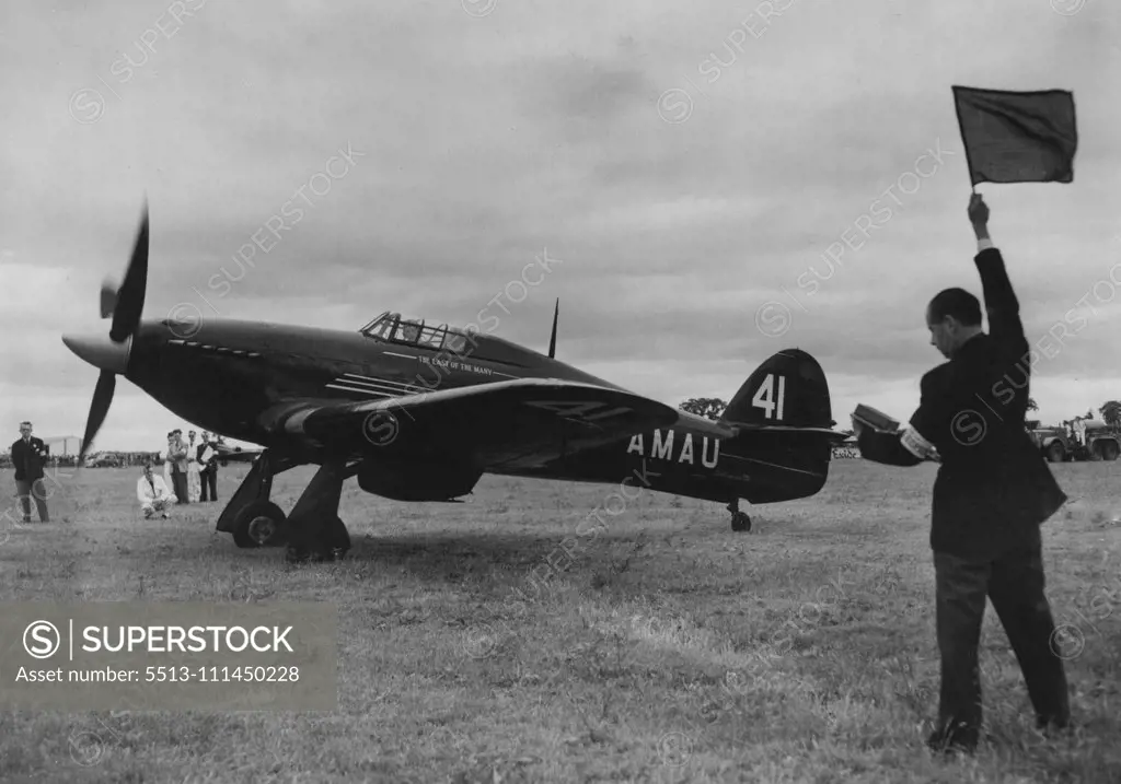 555E Hawker Hurricane - (Single Seater Fighter Monoplanes). July 12, 1953. (Photo by Paul Popper Ltd.).