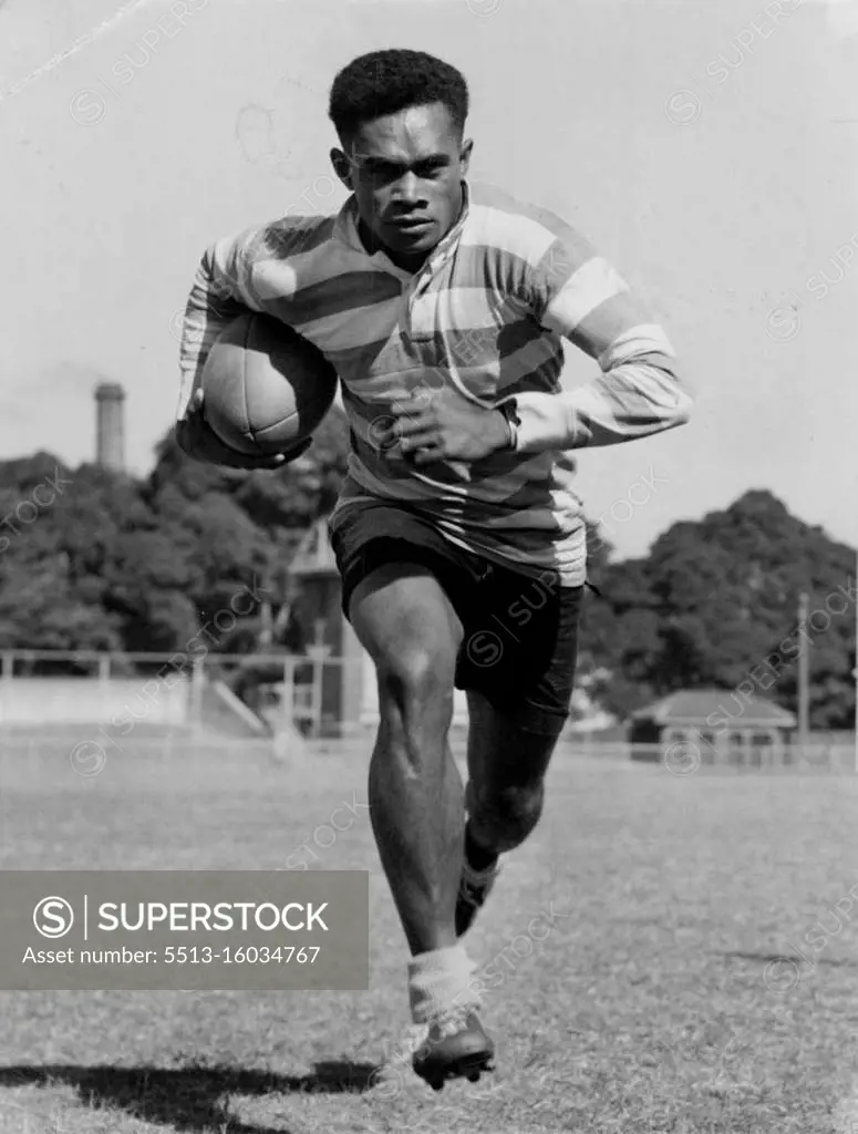 Fiji R. U. Star for St. George -- Orisi Dawai, captain of the 1954 Fijian Rugby Union team which toured Australia, may play for St. George Rugby League club this season. Dawai has told the St. George club he is willing to pay his own fare to Australia. He has already obtained a visa to leave Fiji, and the St. George club is trying to arrange a landing permit for him. Dawai, who plays both centre and wing, was an outstanding attraction during the 1954 tour. May 13, 1954. 