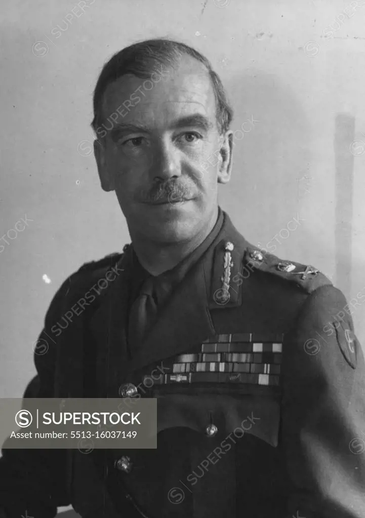 A recent portrait of Lieutenant General Sir Brian H. Robertson, Bt., KCMG, KCVO, CB, CBE, DSO, MC., who has been appointed military Governor of the British Zone of Germany, Commander-in-Chief of the British Forces in Germany and British member of the Allied Control Council for Germany, in Succession to Marshal of the Royal Air Force Sir Sholto Douglas. Lt. General Sir Brian Robertson has served as Deputy Governor and British Representative on the Co-ordinating Committee of the Allied Control Council since 1945. After serving during the first World War Sir Brian Robertson remained with the Army until 1933 when he retired to take up a business appointement on South Africa until 1939. May 7, 1950.