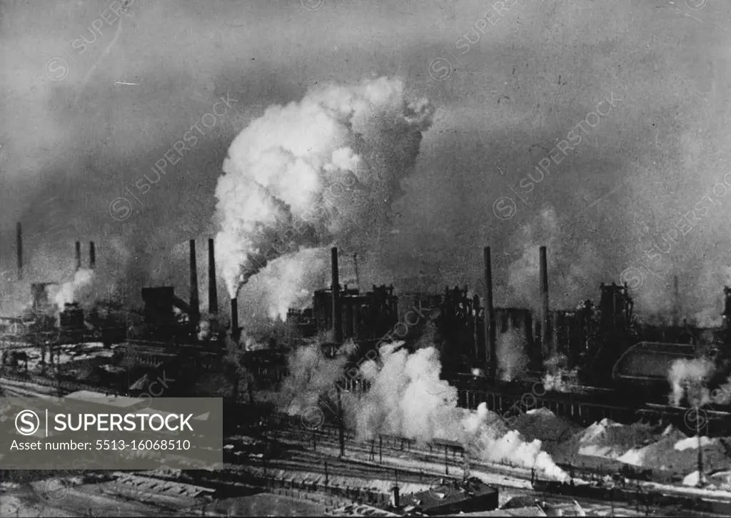 Soviet Industry The Kuznetsk Iron and Steel Mill in Siberia the first blast furnace started work in 1932; since then many millions of tons of pig from, steel and rolled metal have been tuned out, supplying the industrial development of Siberia Central Asia, and the Far East. August 22, 1953. (Photo by Camera Press).