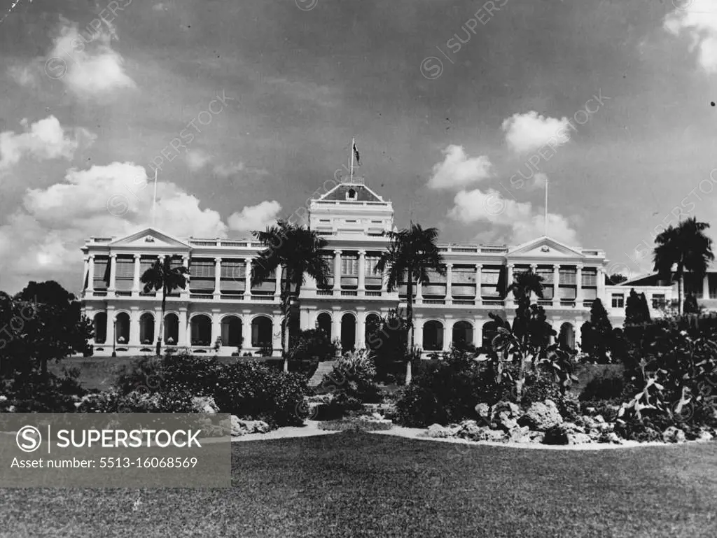 Government House, Singapore Official residence of the Governor of Singapore; it was built in 1870. May 25, 1954. (Photo by Camera Press)