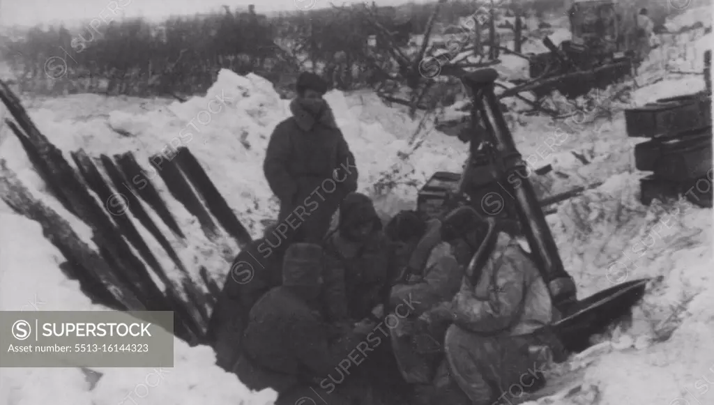 The Leningrad front moves west. There is no times to think of comfort during an offensive. Time presses: The enemy my shake off the pursuit and entrench himself. And the men of the Leningrad front eat wherever the field kitchen catches up with them. To rephrase the well-known saying: "They eat to fight and fight to live". May 22, 1944. (Photo by B. Kudoyarov, SIB Photo Service). 