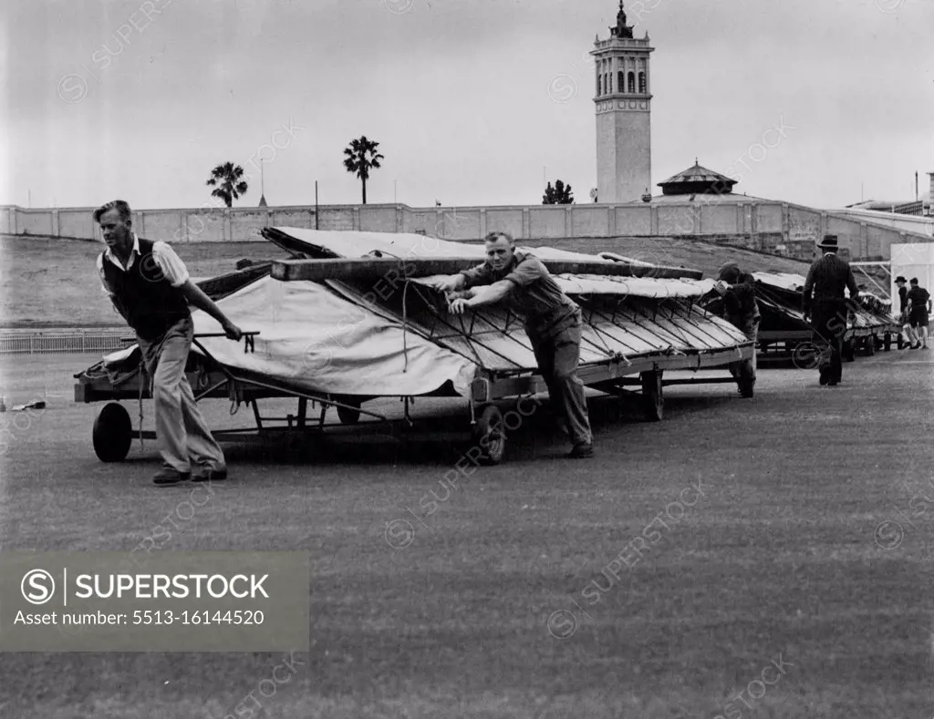 Cricket Pitch Cover at S.C.G. November 19, 1947.