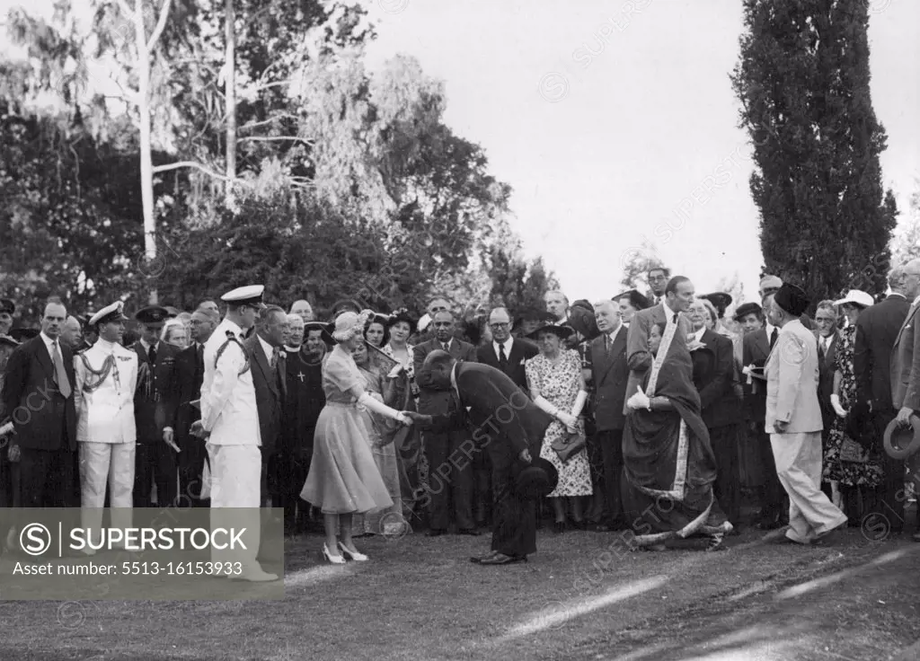 Princess Elizabeth's Commonwealth Tour - In Kenya -- Princess Elizabeth meets the people of Kenya. At Government house garden party. February 04, 1952. (Photo by Paul Popper Ltd.).