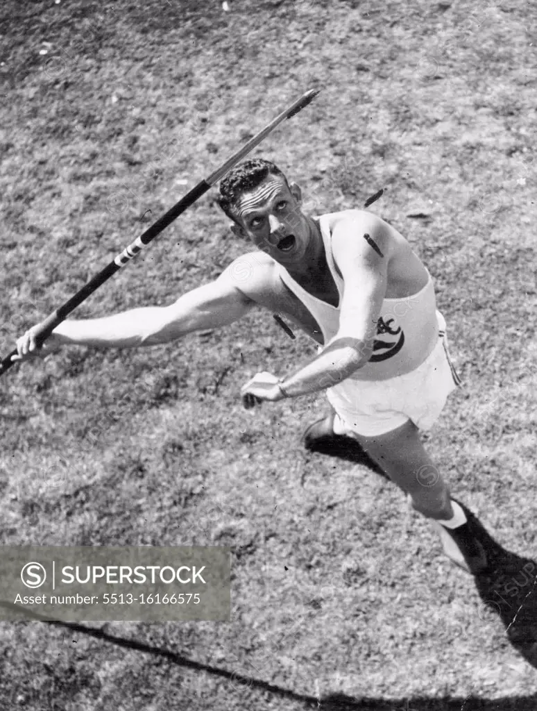 Sport - Athletics - Events - Javelin. July 4, 1951.