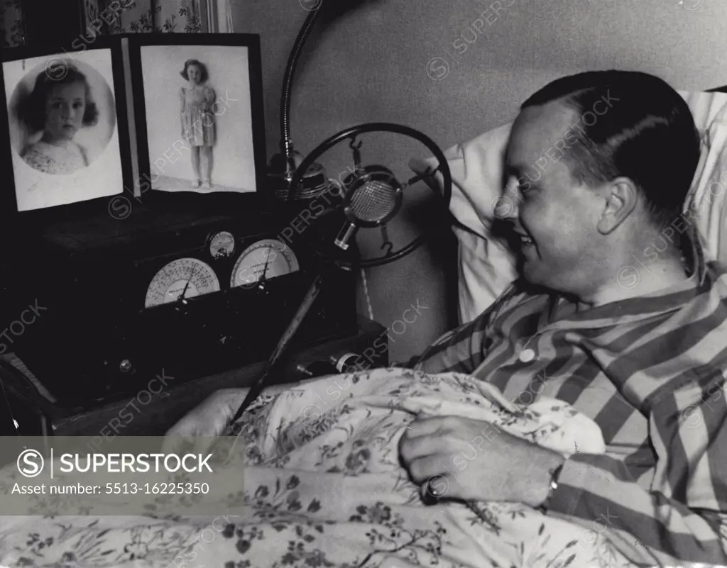 Dr.C.Galbraith (VK2 ABD) speak in the world from his bed. He has been seriously ill with heart-disease and with the help of two "Ham" friends VK2ES and VK2QI who fixed a remote control from his below to the transmitter. August 18, 1939.