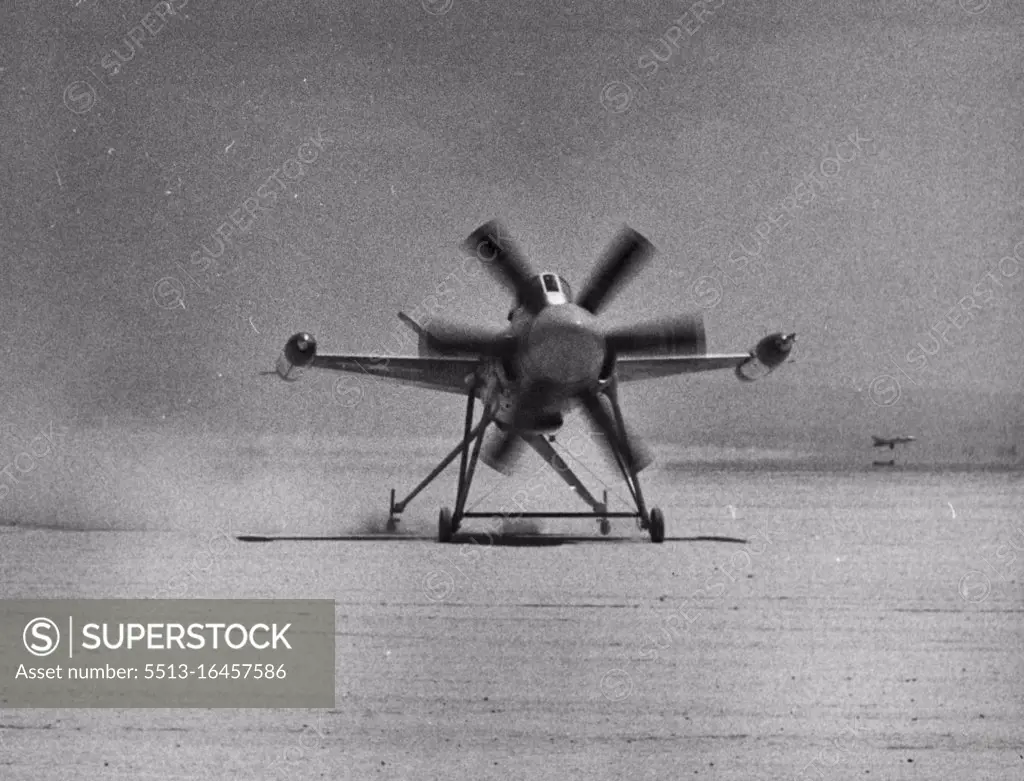 ***** project which first flew on a tether inside its hangar. August 8, 1955. (Photo by Look Magazine).