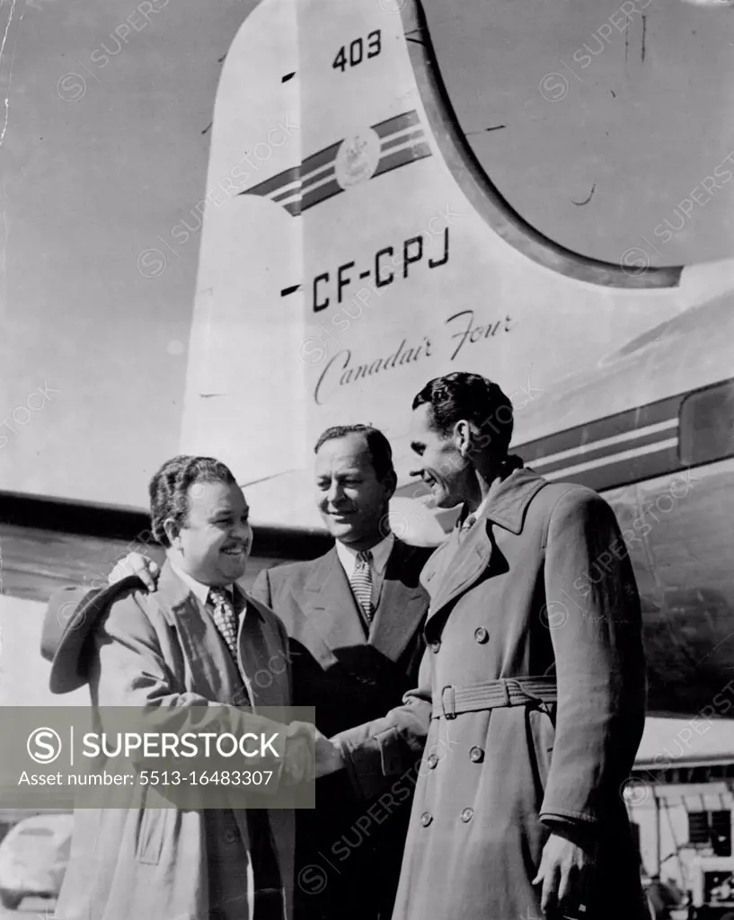 Stan Francis (left) Gordon Marsh & Howard Craven. August 31, 1950.