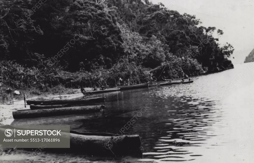 Near the settlement of Anarotali on the Jawe River. The Jawe finds its outlet in the Strait of Sele, which separates the island of Salawati from the extreme west Netherlands New Guinea. June 9, 1955.