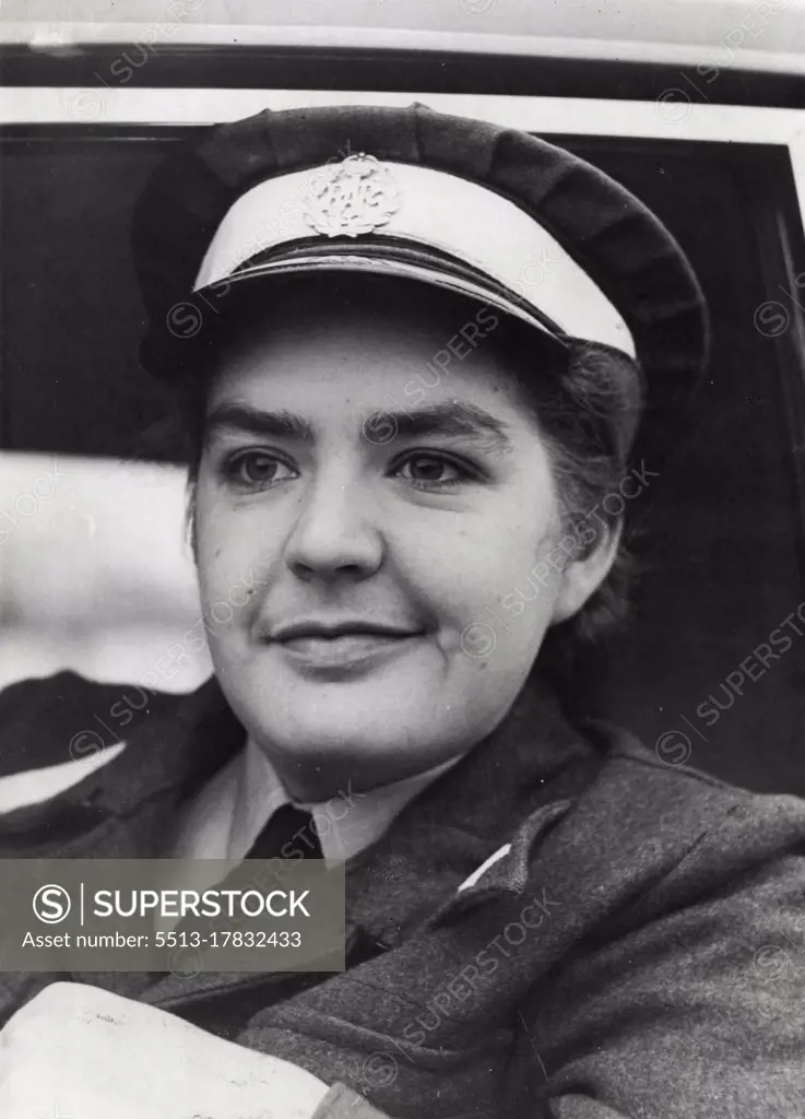 Commission. 22-year-old Diana Broadhurst, daughter of Air Vice-Marshal Sir Harry Broadhurst, was one of the many WRAF officer-cadets who recently got their commissions at Hawkinge. December 29, 1953. (Photo by Daily Mail Contract Picture)