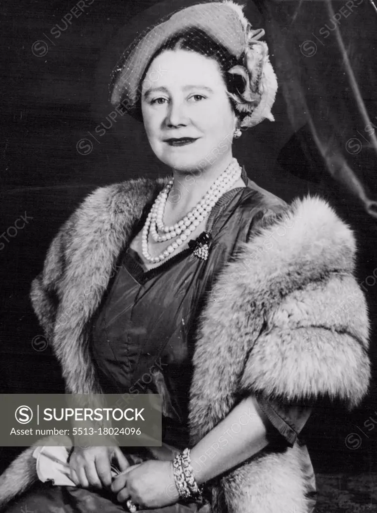 Queen Mother To Visit USA And Canada -- This Portrait of Queen Elizabeth The Queen Mother was made especially for her forthcoming visit to USA and Canada.Her Majesty sails from England Aboard The Liner Queen Elizabeth on October 21, arrives in New York October 26, and will Thereafter visit Washington before proceeding to Ottawa (Canada).At the Invitation of President Eisenhower The Queen Mother will stay at the White House from November 4 to 6. She leaves New York aboard the Liner Queen Mary November 18 en route back to England. October 4, 1954. (Photo by Associated Press Photo)