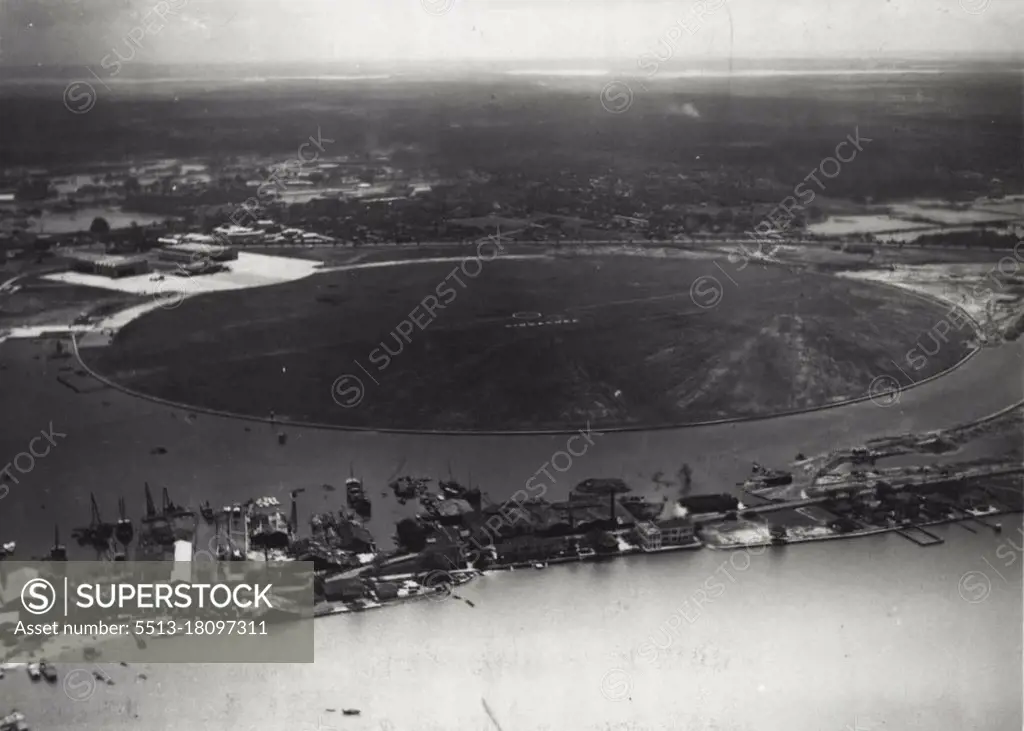 Singapore's £1,000,000 Airport from the air Another view from the seaward side of Singapore Island. December 06, 1937.   