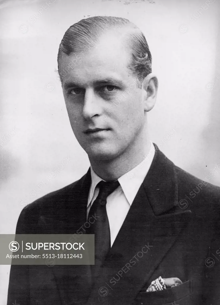 Rumoured Engagement Of Princess Elizabeth Of Great Britain -- Prince Philip of Greece, photographed in London.Rumours of the engagement of Princess Elizabeth, here apparent to the British throne, and Prince Philip of Greece are current in circles to Buckingham Palace. Princess Elizabeth is 20 years old on April 21st. Prince Philip of Greece, who was born in June 1921 at Corfu, has spent most of his life in England. He is the only son of the late Prince Andrew of Greece and his wife, formerly Princess Alice of Battenberg. He has four sisters. prince Philip has been serving in the royal navy as aide-de-camp and Princess Elizabeth are great-great-grandchildren of Queen Victoria. April 1, 1946. 