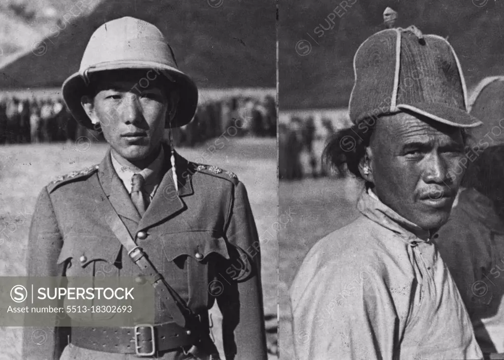 The Army That Faces Tibet Invaders - A Lewis-gun section of the Tibet Army, wearing new and old types of headgear. It is this army that is facing Chinese Communists reported to be approaching Lhasa, the Tibetan capital. Security measures are being taken along India's frontier with Tibet because the country that is known as the roof of the world because of its high mountains and arid desert plateaux is considered to have very little chance against the invaders. The Tibet Army though very determined and with a very high morale is certainly no match against Chinese Communists. November 9, 1950. (Photo by Paul Popper).