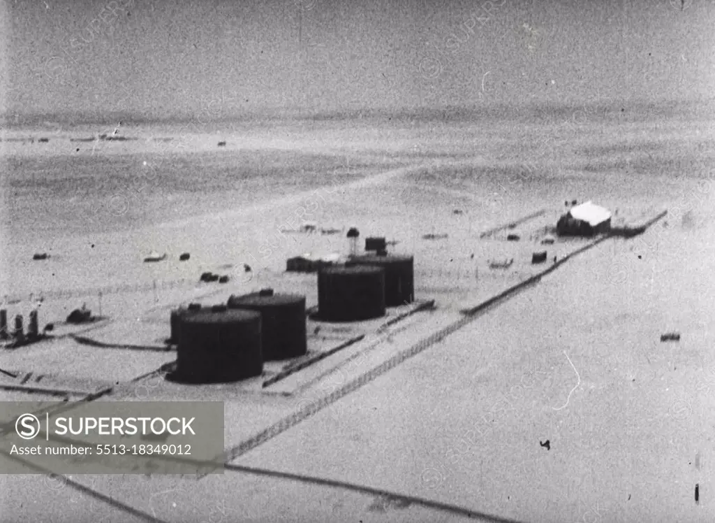 Oil wells in the Middle Eastern desert. From them Gulbenian wins fantastic royalties from the different governments that are involved.The oil wells of Kuwait (Iraq). July 28, 1947. (Photo by British Gaumont News).