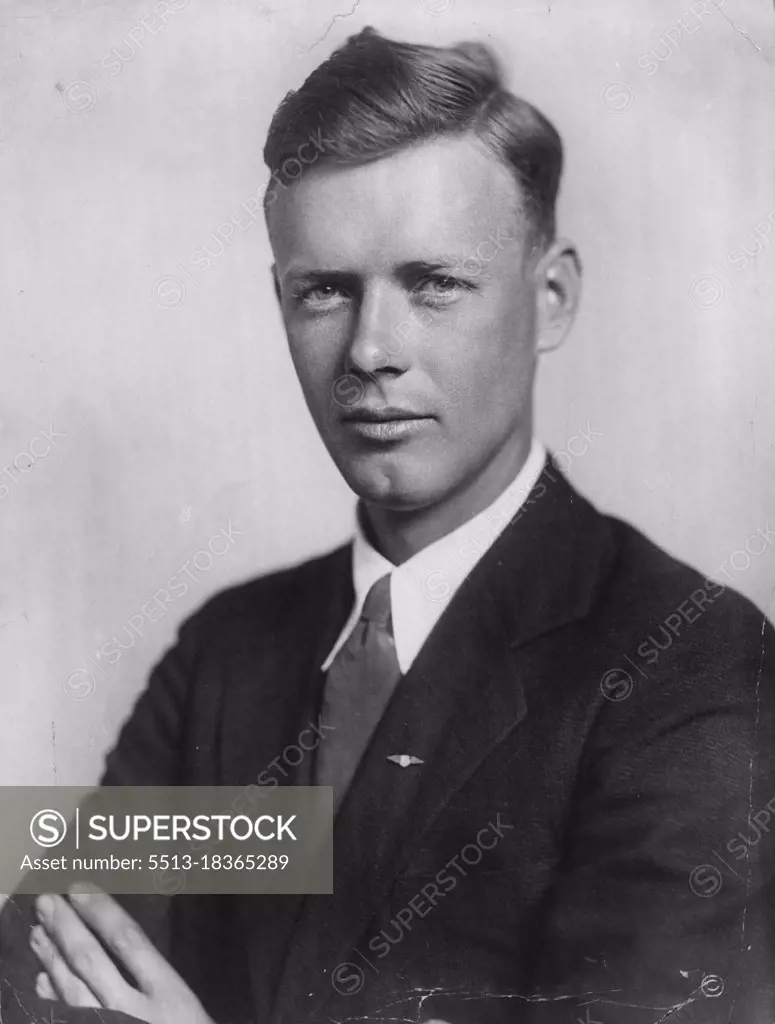 10th Anniversary Of Lindbergh's Epic Flight -- A photograph of Charles A. Lindbergh taken in the New York Times studio May 16, 1927, four days before he made his Epic flight from New York to Paris May 20 1923 ten years ago. April 23, 1937.