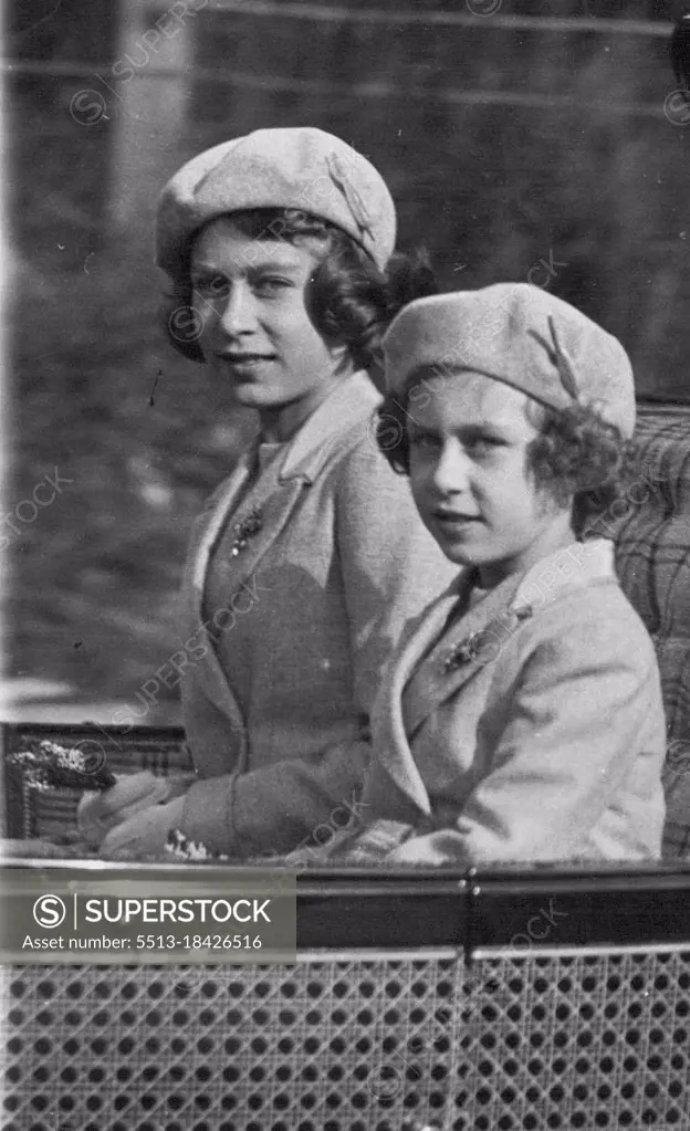 Queen Elizabeth & Margaret Rose. September 22, 1939. (Photo by The Topical Press Agency Ltd.).