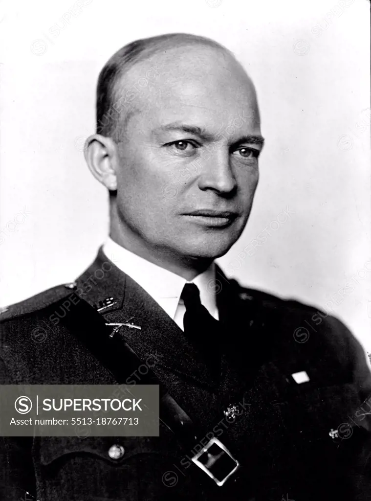 In charge of U.S. troops in Europe for opening of a second front is Major General Dwight D. Eisenhower, 51-year-old tank expert. Appointment of General Eisenhower to command of the European Theater for American Forces--the last formality before a Continental offensive--places him in the position occupied by General John J. Pershing in the last war. The General is already in London to plan his campaign. July 20, 1948.