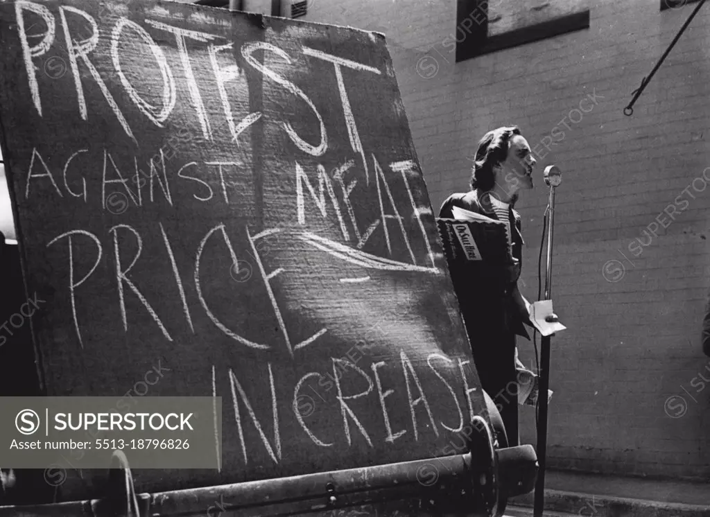 A protest meeting against the recent rise in the price of meat was dispersed by police yesterday at Newtown.They, the Newtown housewives sought signatures for a petition to send to the Prime Minister Mr. Chiefley. November 07, 1946.