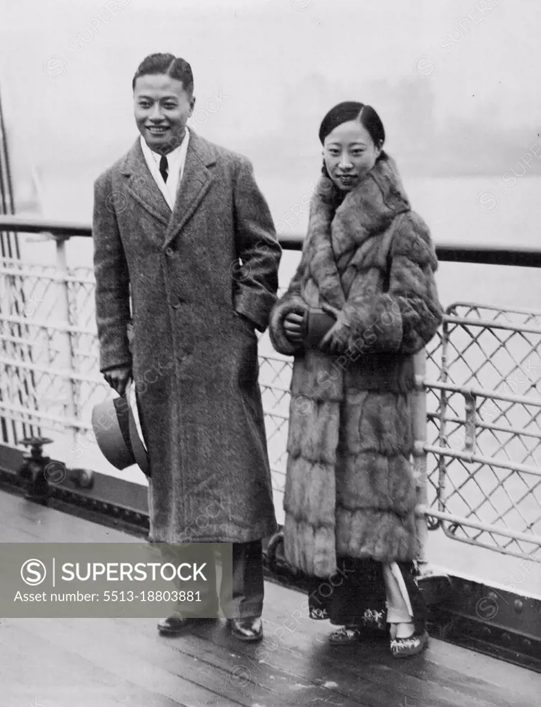 A Chinese Princess In LondonA Sister of the Ex-Emperor of China (Now ruler of the Manchurian State) arrived on the N.Y.K. steamer "Terukuni Maru" at Tilbury this morning, she is Princess Cheng Tui-ai and she is accompanied by her husband Prince Cheng Tui-ai. During their visit they will be known as Mr. and Mrs. Cheng. The Princess, who is famed for her beauty and charm 20 years old and is believed to the first Chinese Princess to have ever set foot in England. December 10, 1932.