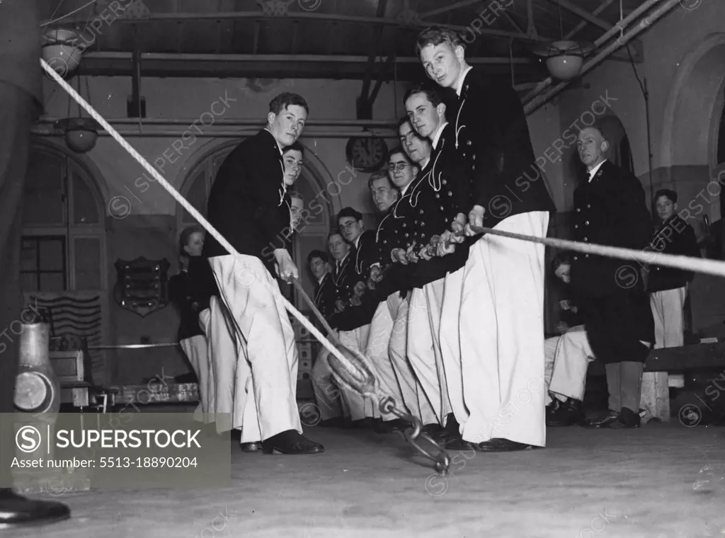 Training Britain's future naval officers -- Some of the Cadets in training at the Royal Naval college, Dartmouth. March 25, 1940. (Photo by London News Agency Photos Ltd.).