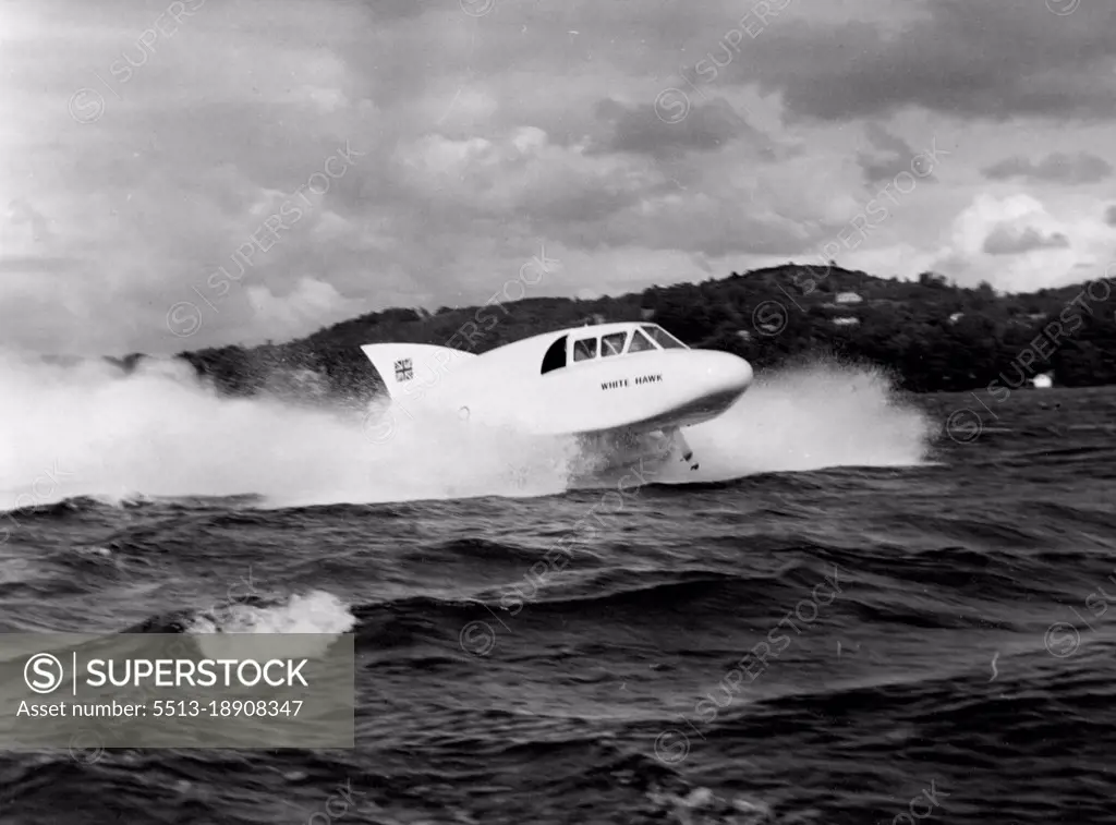 This jet-propelled boat was tearing across Lake Windermere at about 70 m.p.h. yesterday when it began bouncing wildly over the swell. Before the driver could slow down the boat dived under water. It reappeared almost immediately but began sinking slowly. Pleasure boats rushed alongside and waterlogged boat was towed to the beach.On Saturday, with Stella Hanning-Lee, 28, at the controls, it was to have made an attempt on the world waterspeed record - 178.49 m.p.h. - held by America. Frank Hanning-Lee, Stella's husband, was driving at the time of the accident. He was unhurt. His wife was driving when this picture was taken, earlier in the day. After the accident Mr. Hanning-Lee said: "There is no damage done and she will dry out in a couple of days." August 21, 1952.