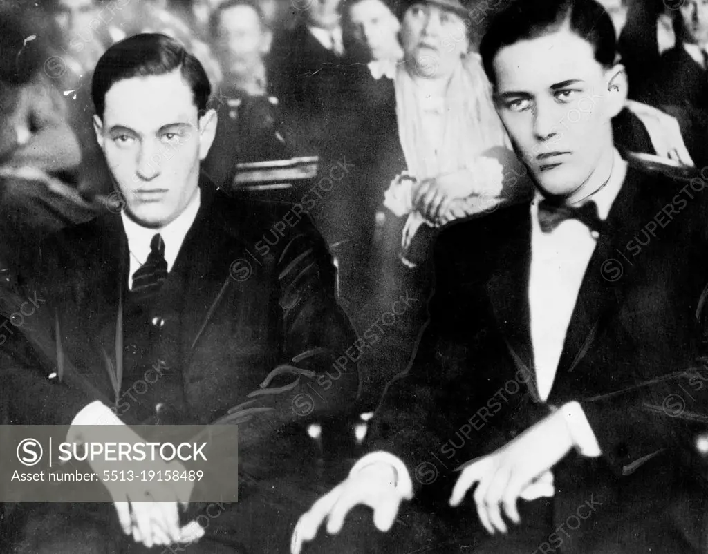 Leopold (left) and Loeb at their trail. Too much money and the thrill-killer 1920's led them to commit a Callous, planned crime. Leopold was good looking, well educated when, at 19, he went to prison for life. June 01, 1955. (Photo by Associated Press Newsphoto).