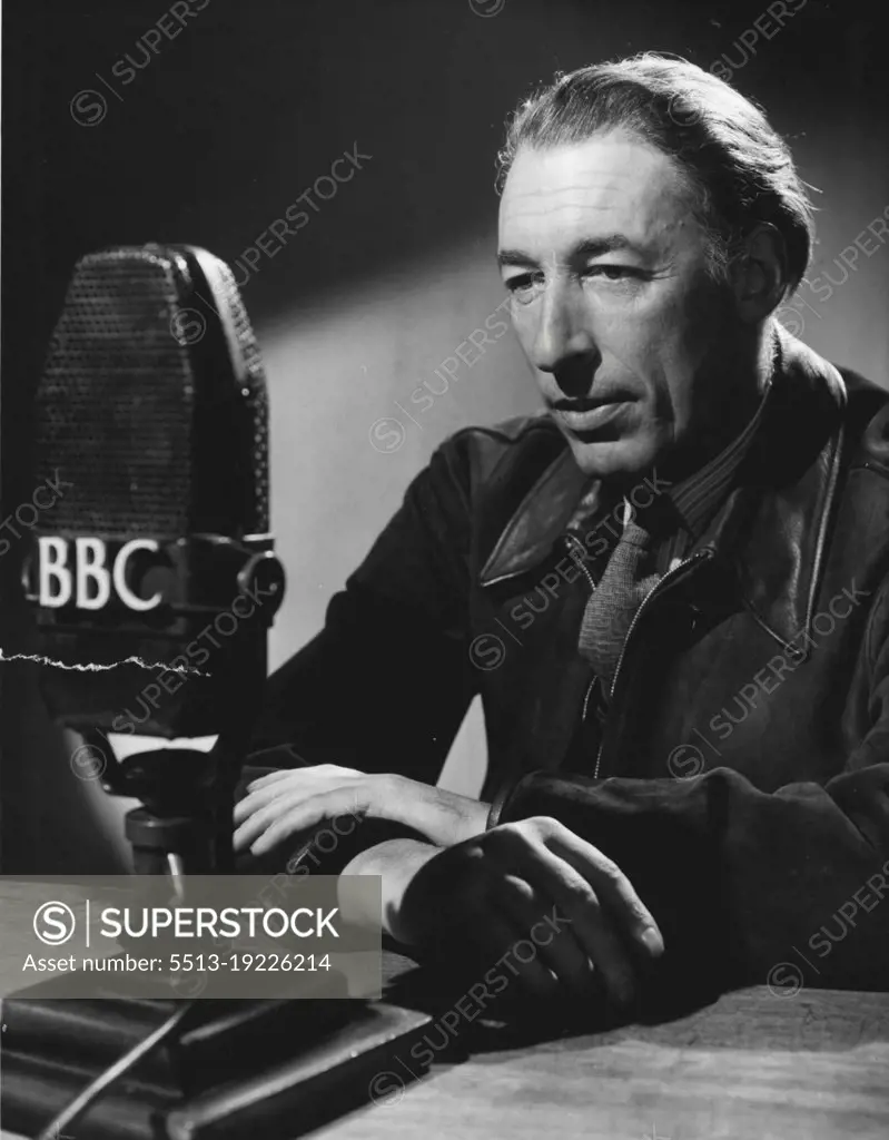 Louis Macneice, poet, writer and BBC Features producer. November 17, 1955. (Photo by BBC).