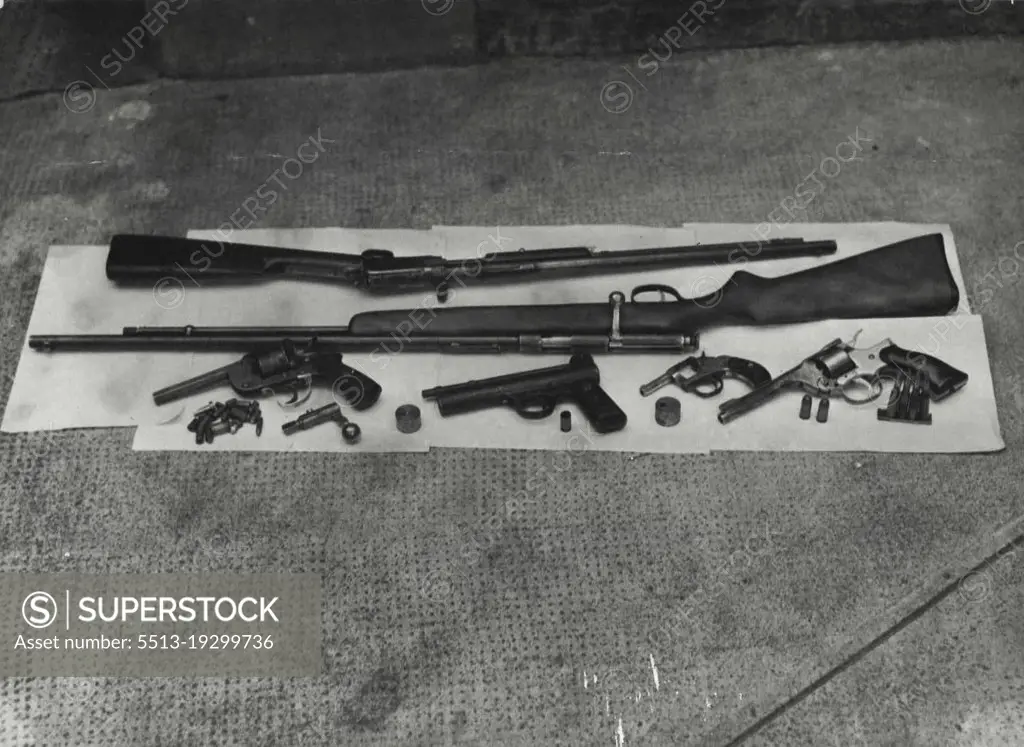 Gun owned by boy who was arrested by police for having unlicensed firing. June 24, 1946.