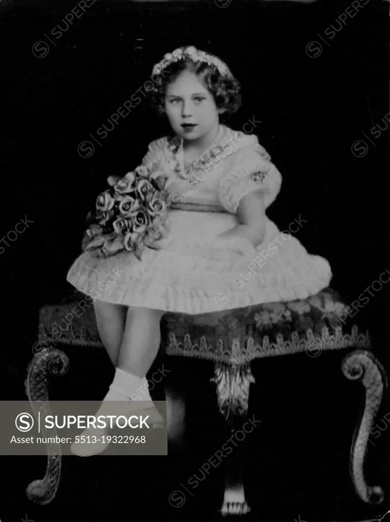 H.R.H. Princess Margaret Rose Of York -- A delightful portrait of little Princess Margaret Rose who is the second in succession to the Throne.She is the younger daughter of Their Majesties The King and Queen. She was born August 21st. 1930. February 08, 1937. (Photo by Hay Wrightson).