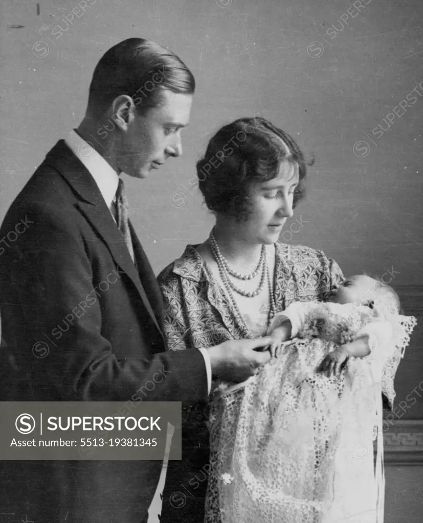 The Royal Silver Wedding -- The King and Queen, then the Duke and Duchess of York, pictured with their first-born daughter, Elizabeth, now Duchess of Edinburgh, in 1926, the year of her birth.A State Drive from Buckingham Palace to St. Paul's Cathedral for a Special service of Commemoration will mark the twenty-fifth anniversary of the wedding of their Majesties the King and Queen on Monday April 26th. April 17, 1948.