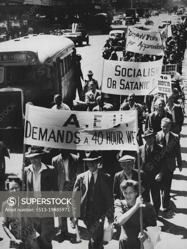 Engineers who marched to Chamber of Manufactures. March 12, 1947.