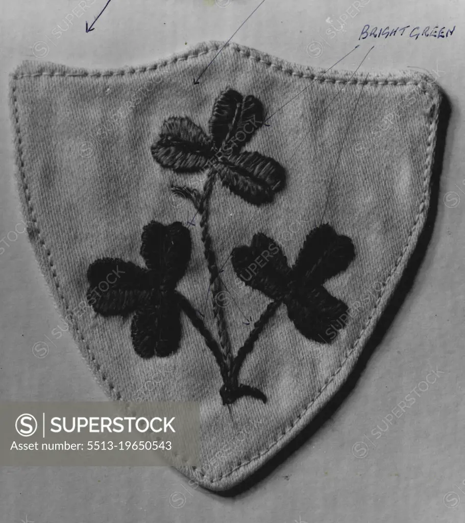 Ireland - Background - Bright Green, Shield - White. March 25, 1955.