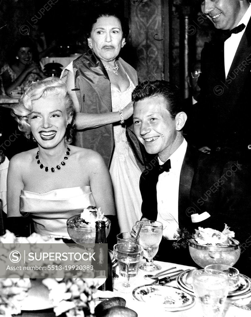 Marilyn Monroe, Louella Parsons, Donald O'Connor at Coconut Grove ...