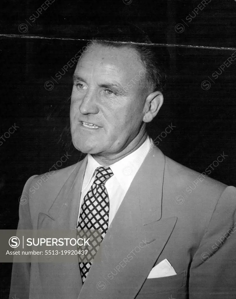 The boxers manager, Mr. John Phillips. March 20, 1953. (Photo by Peter Leyden).